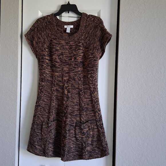 Style & Co Black & Brown Cable Knit Sweater Dress Women's Size S - Picture 2 of 12